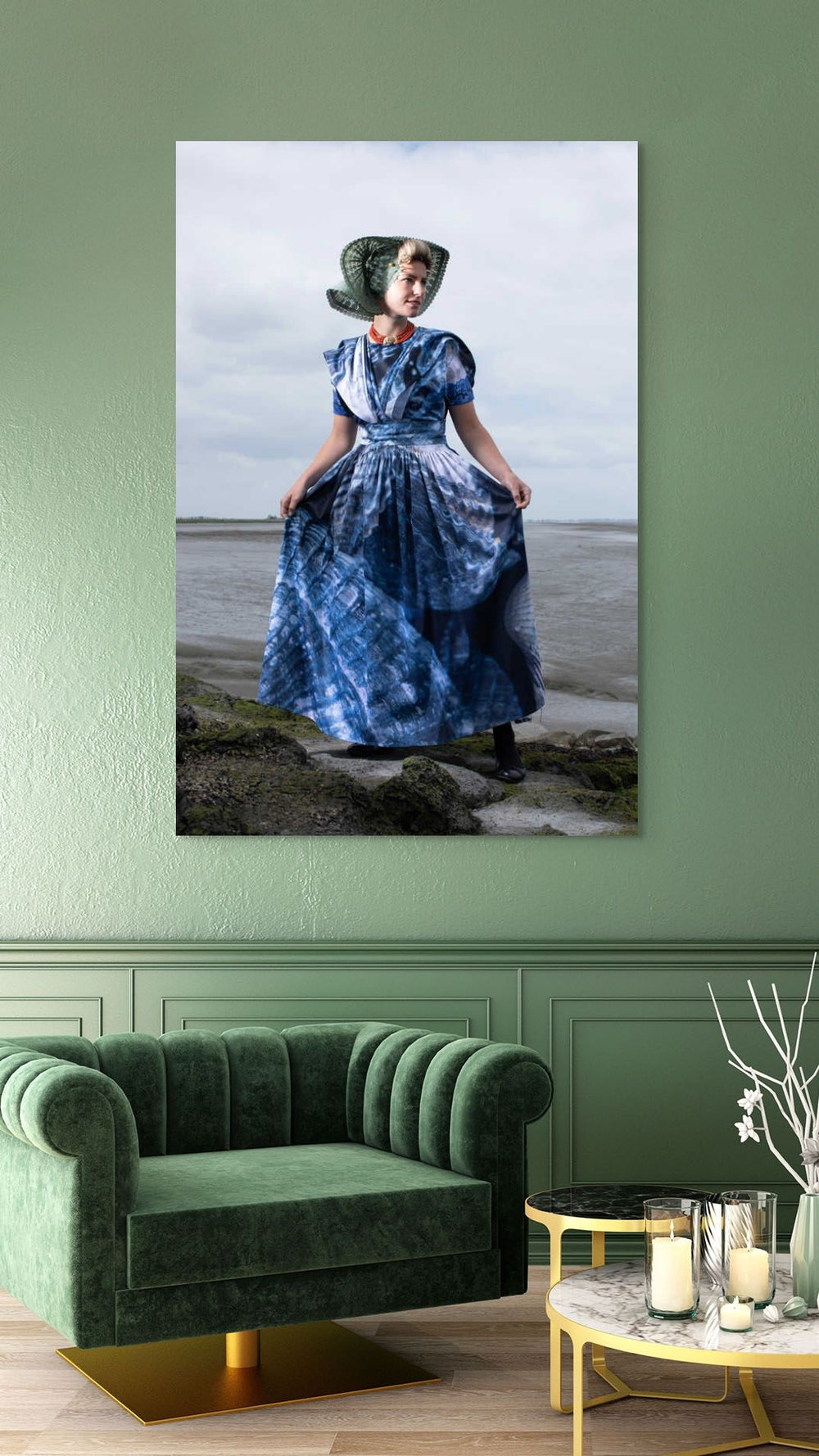 Rosalyn in de moderne dracht van Arnemuiden mock up 