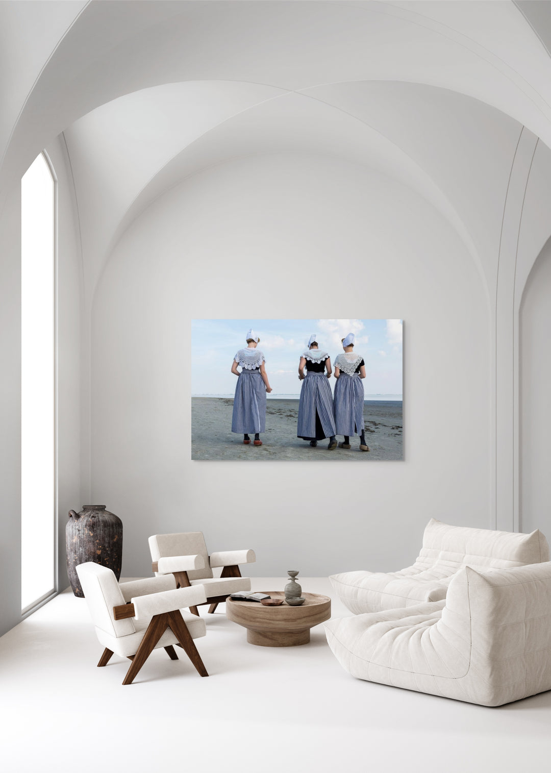 Muurdecoratie Zeeuwse boerinnen op het strand Rem van Den Bosch 