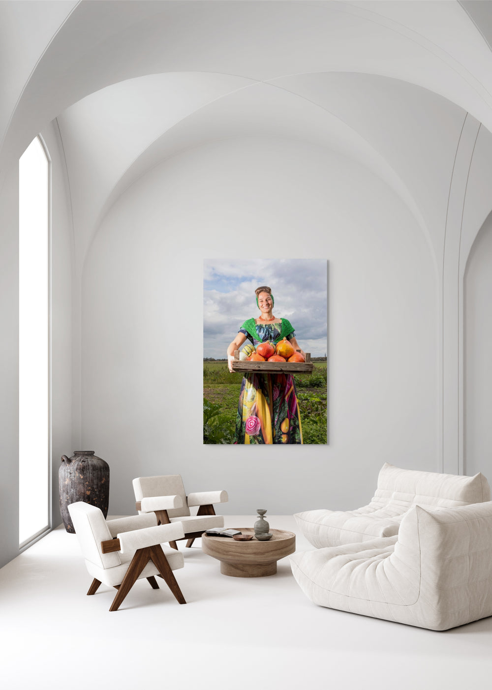 muurdecoratie, Rem van Den Bosch, fotografie, Zeeuws Meisje in de groentendracht 