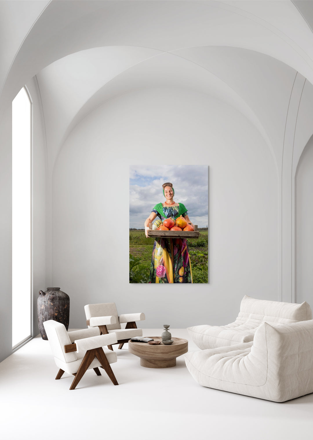 muurdecoratie, Rem van Den Bosch, fotografie, Zeeuws Meisje in de groentendracht 