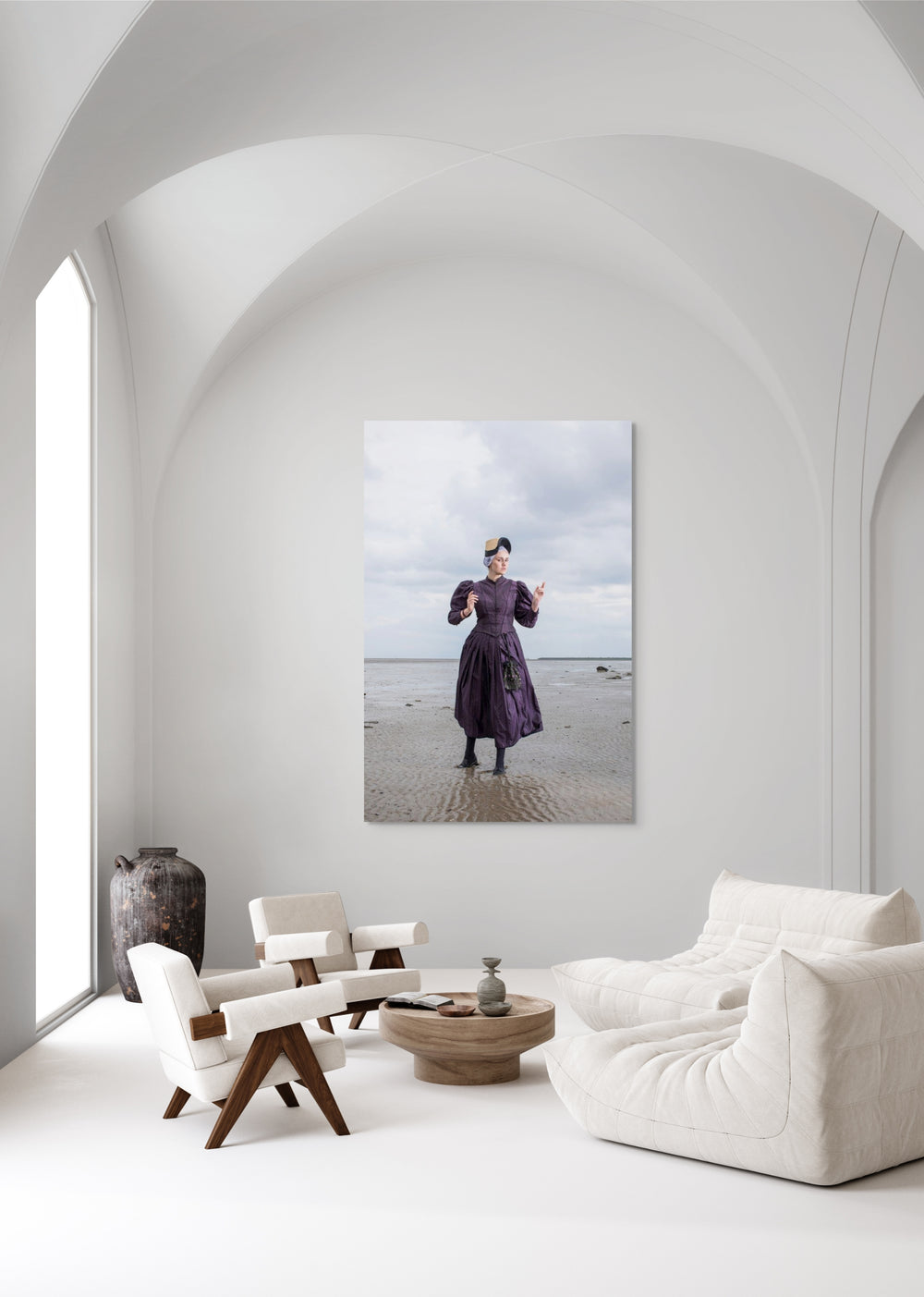 Muurdecoratie Linde in de dracht van Wieringen in het wad , fotografie Rem van den Bosch 