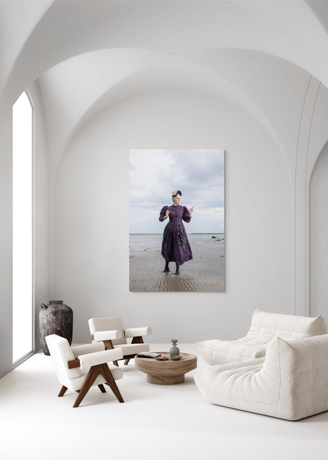 Muurdecoratie Linde in de dracht van Wieringen in het wad , fotografie Rem van den Bosch 