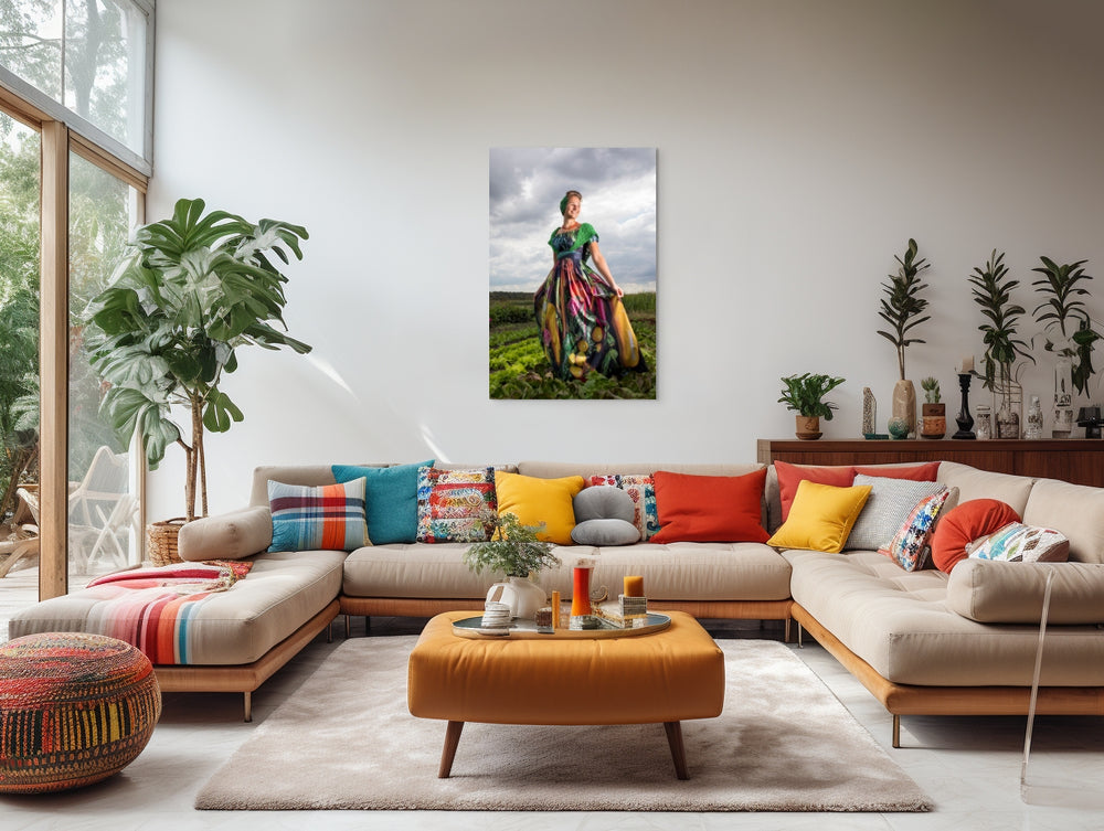 Joyce moderne Walcherse groentendracht in het veld, wandkunst, muurdecoratie, wall art, Rem van den Bosch 