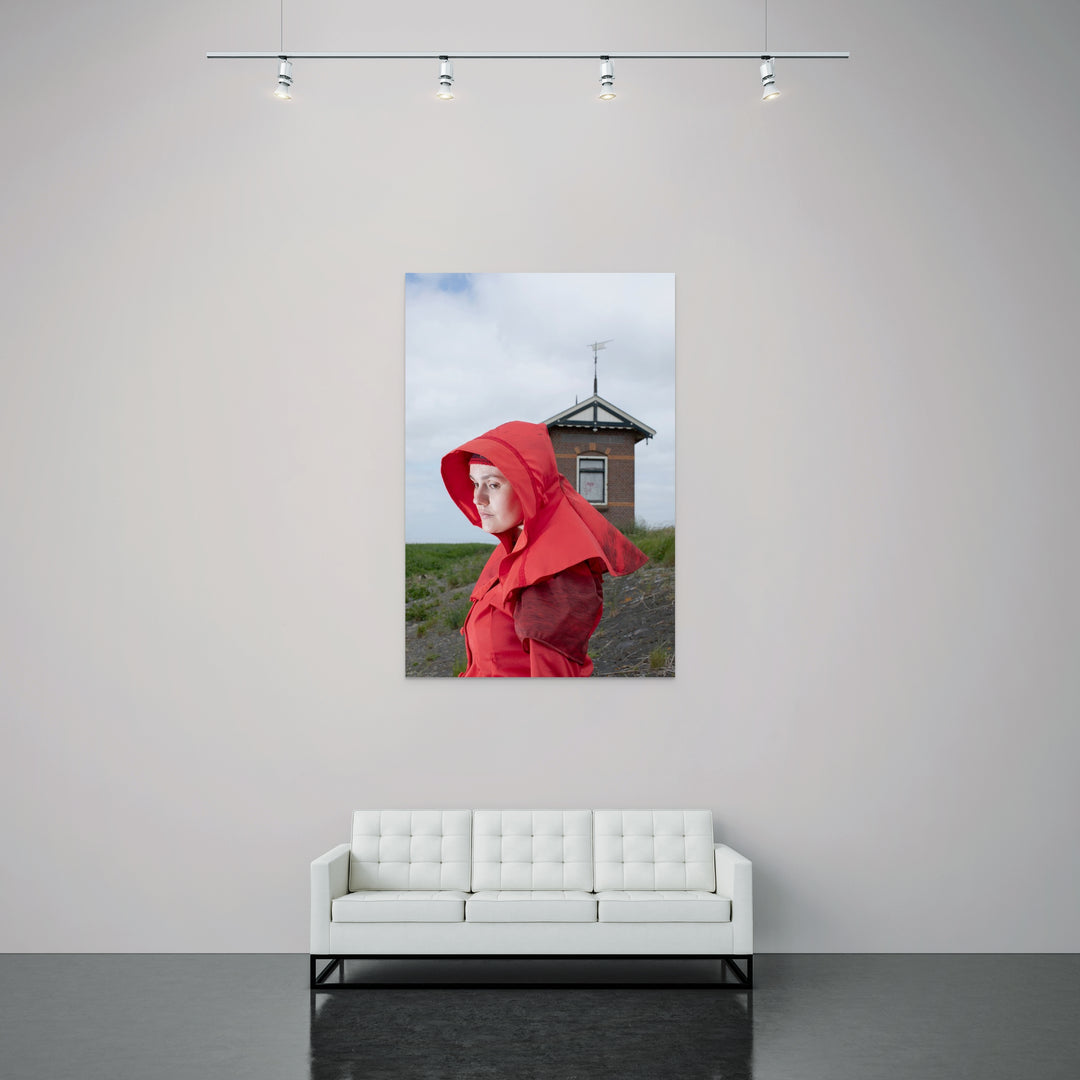 muurdecoratie, Linde in rode rouwdracht van Wieringen, muurkunst, wandkunst, Rem van den Bosch 