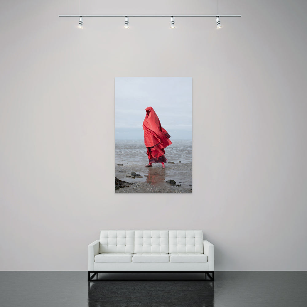 muurdecoratie, wall art, moderne rode rouwdracht van Wieringen, Rem van den Bosch 