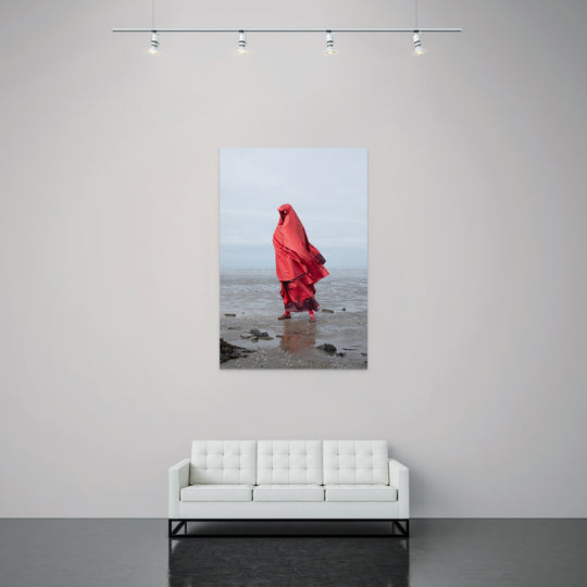muurdecoratie, wall art, moderne rode rouwdracht van Wieringen, Rem van den Bosch 
