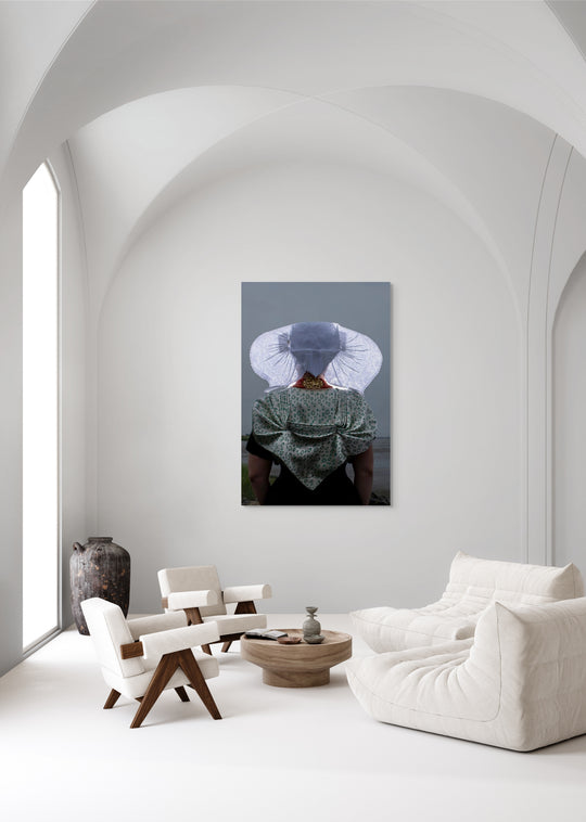 muurdecoratie witte zondagse Bevelandse muts Rem van Den Bosch 